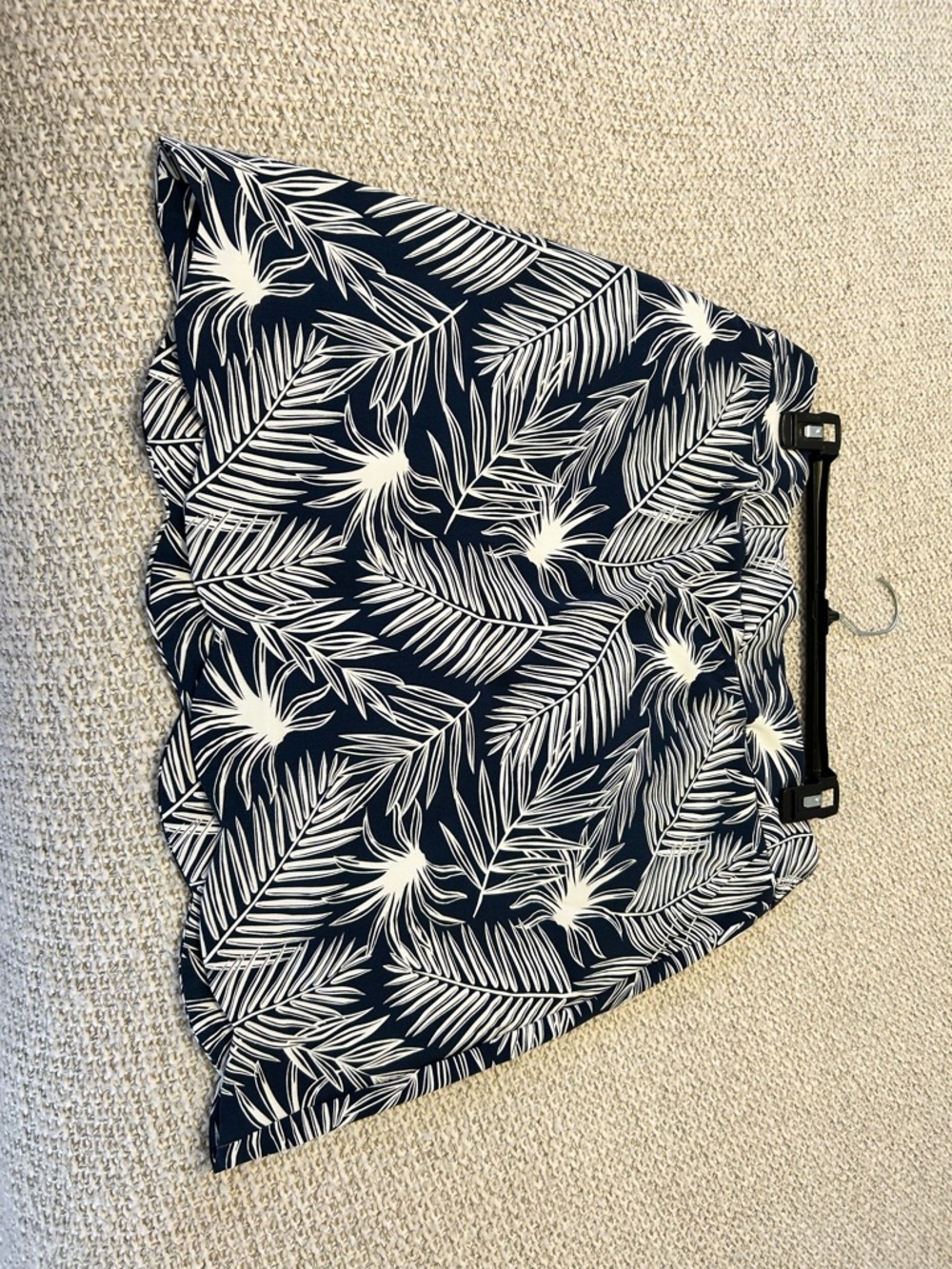 Navy Blue Tropical Print Skort